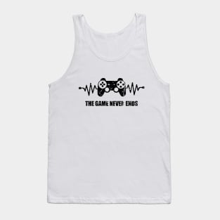 game never ends heartbeat controller gamer quote gaming Tank Top